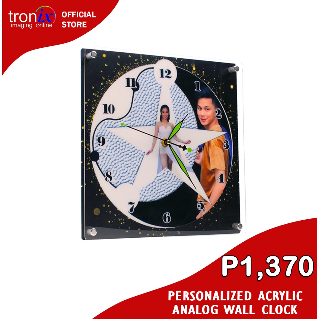 Tronix Imaging Personalized Acrylic Analog Wall Clock Luminous Hands