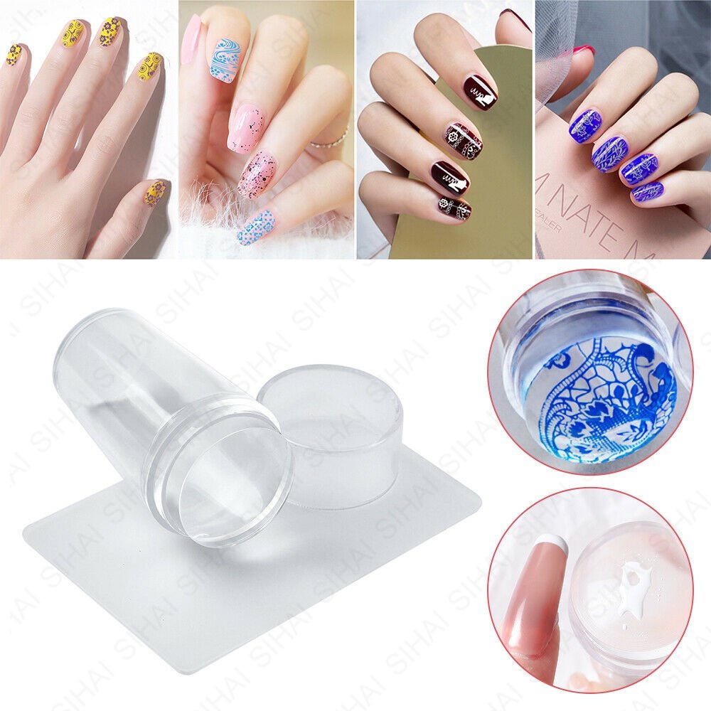 SHIP IN 24 HOUR】Clear Silicone Nail Art Stamper Scraper Transparent Gel Nail  Polish Stamp Tool | Shopee Philippines