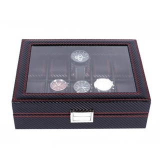 5/6/10/12 Grids Carbon Fiber Luxury Watch Box Jewelry Storage Box Organizer for Rings Bracelet Displ #6