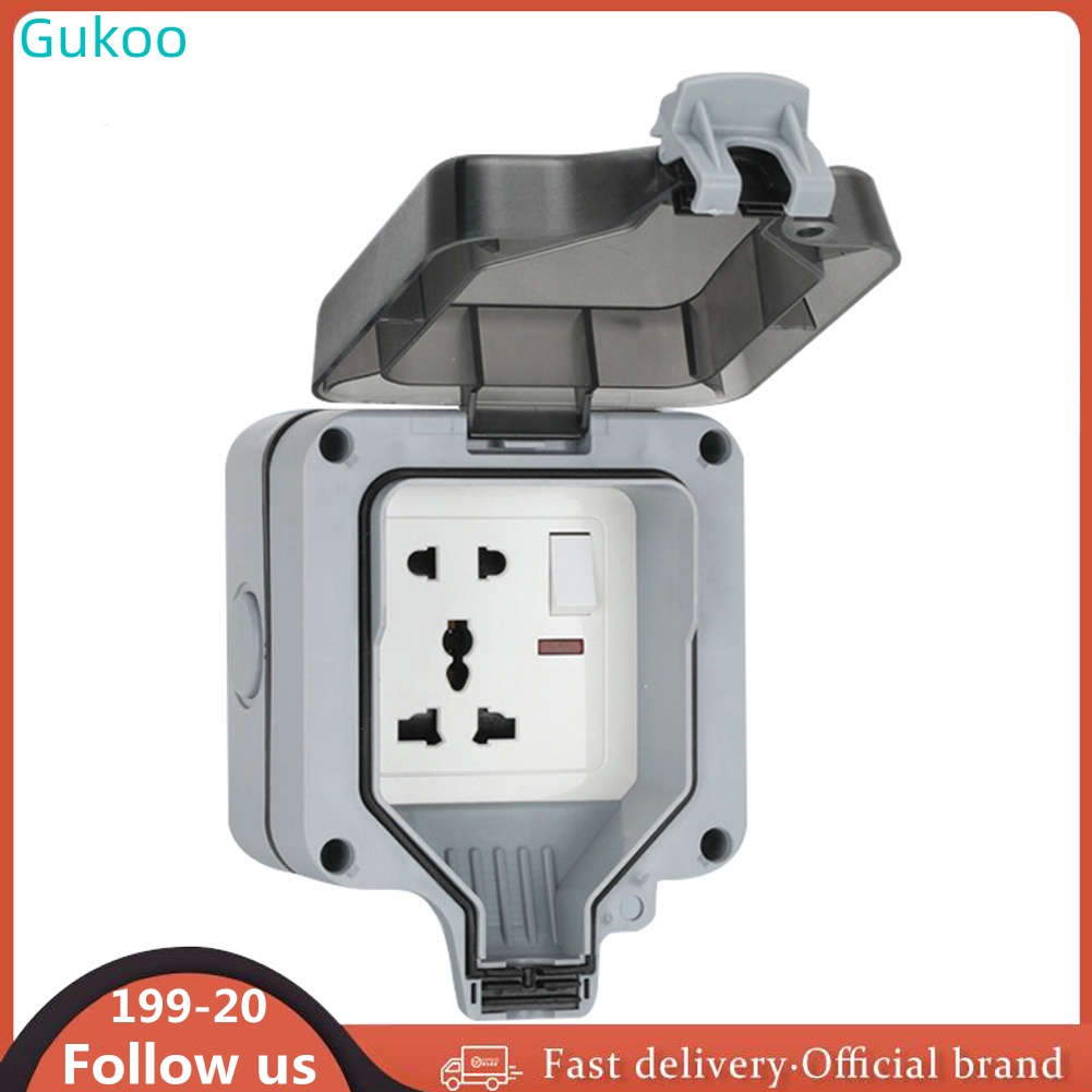 IP66 Weatherproof Waterproof Outdoor Wall Socket 13A Double Universal