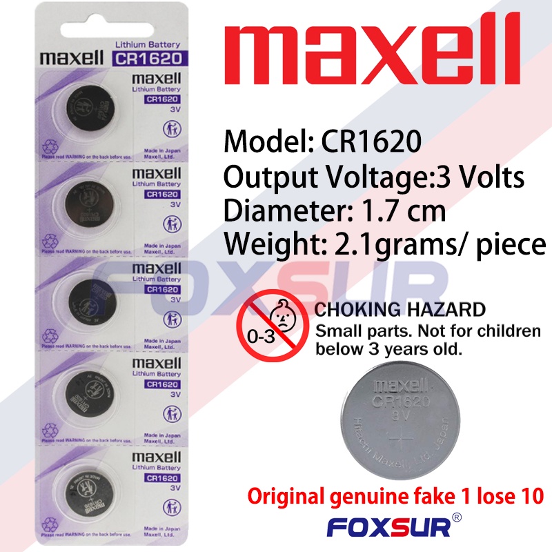 Maxell CR1620 3V Lithium Coin Cell Watch Batteries Maxell 1620 Shopee Philippines