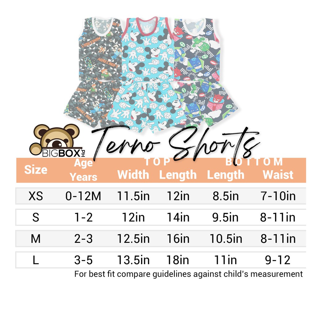 Bigbox.ph Kids Everyday Pambahay Sando & Terno Shorts for Boys 1-8 Years Old