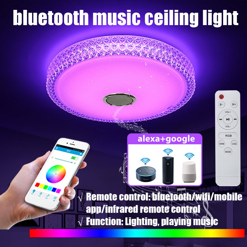 100W/200W Modern RGB LED Ceiling Lights Home Lighting APP Bluetooth