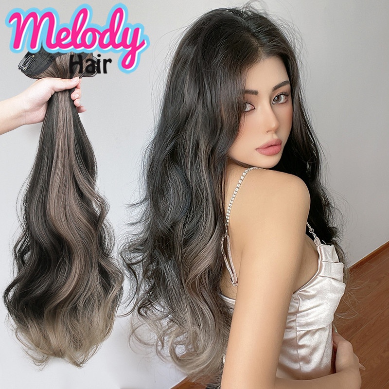 Melody Hair Tipping Wig Piece Three Piece Big Wave Net Red Long Curly Hair  Piece Natural Fluffy Hair Increase No Trace Hair Extension | Shopee  Philippines