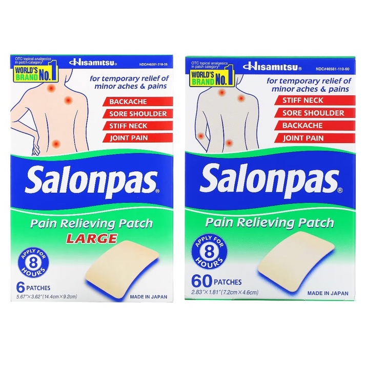 Salonpas Pain Relieving Patch, Large 6 Patches or 60 Patches | Shopee ...