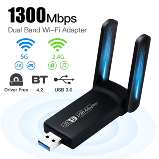 1300Mbps USB WiFi dongle Adapter Wireless AC Network Card 5.8G/2.4G LAN USB 3.0 Bluetooth 4.2 Adapter 802.11ac Mini WiFi Adapter