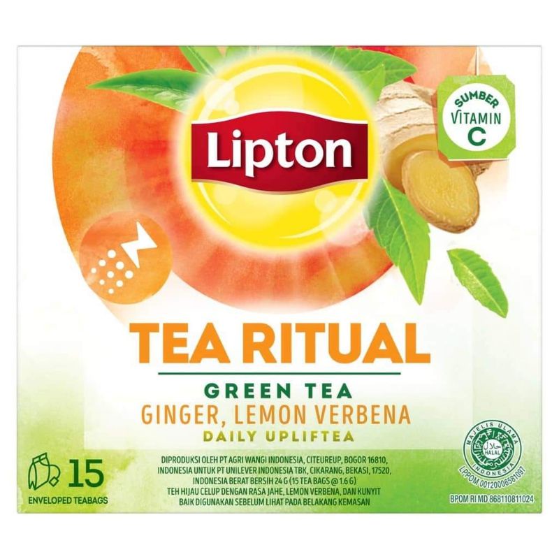 Lipton Tea Ritual, Green Tea, Ginger, Lemon Verbena Shopee Philippines