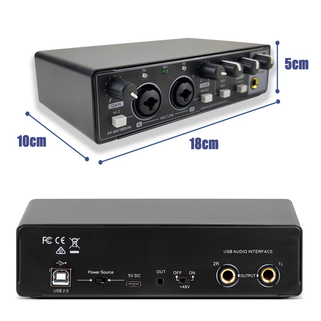 Sound Card for Audio Recording Studio Sound Equipment USB Audio