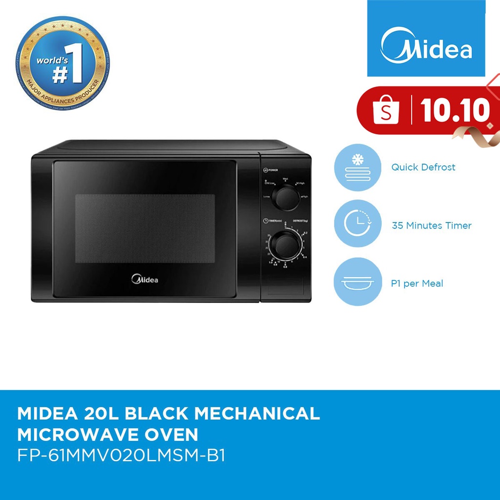 Midea Black Mechanical Microwave Oven 20L With Weight & Time Defrost ...