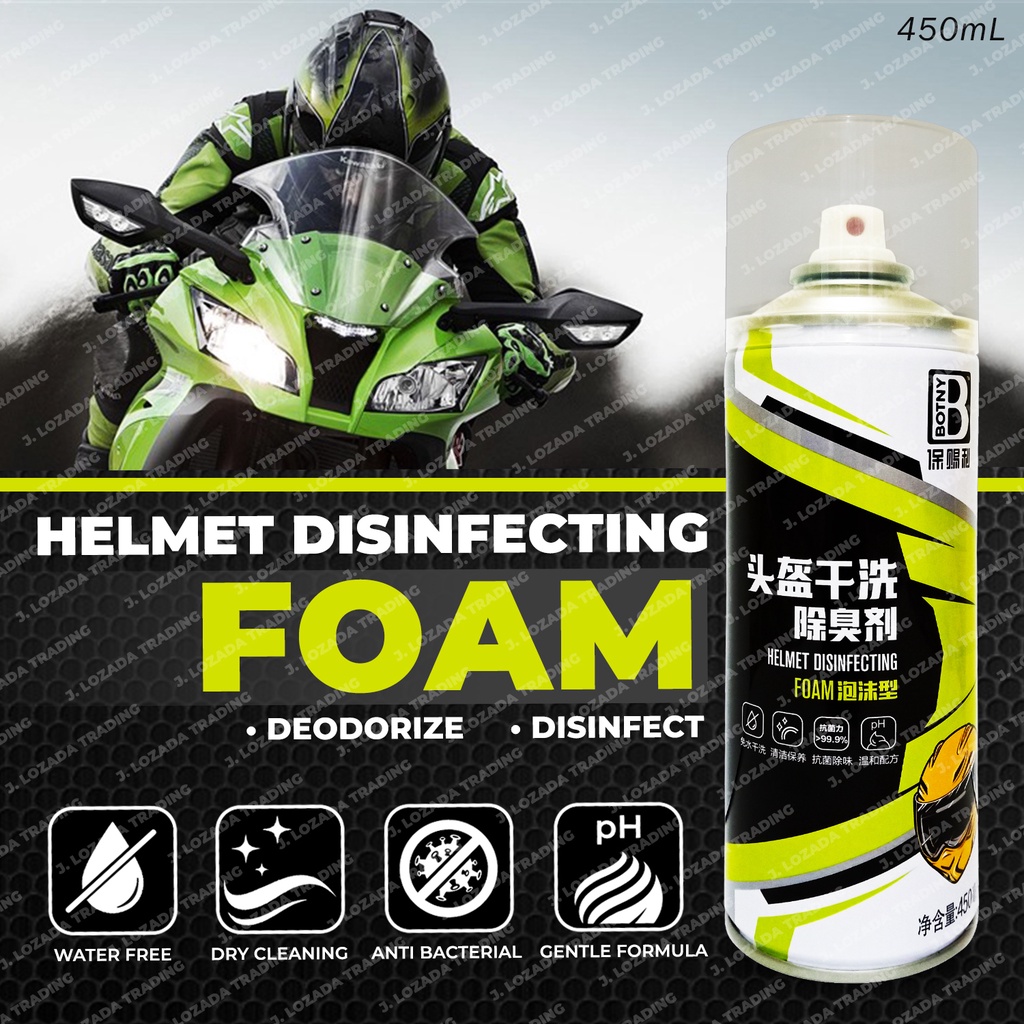 HELMET FOAM SPRAY 450 ML Helmet Cleaner / Disinfectant / Deodorizer