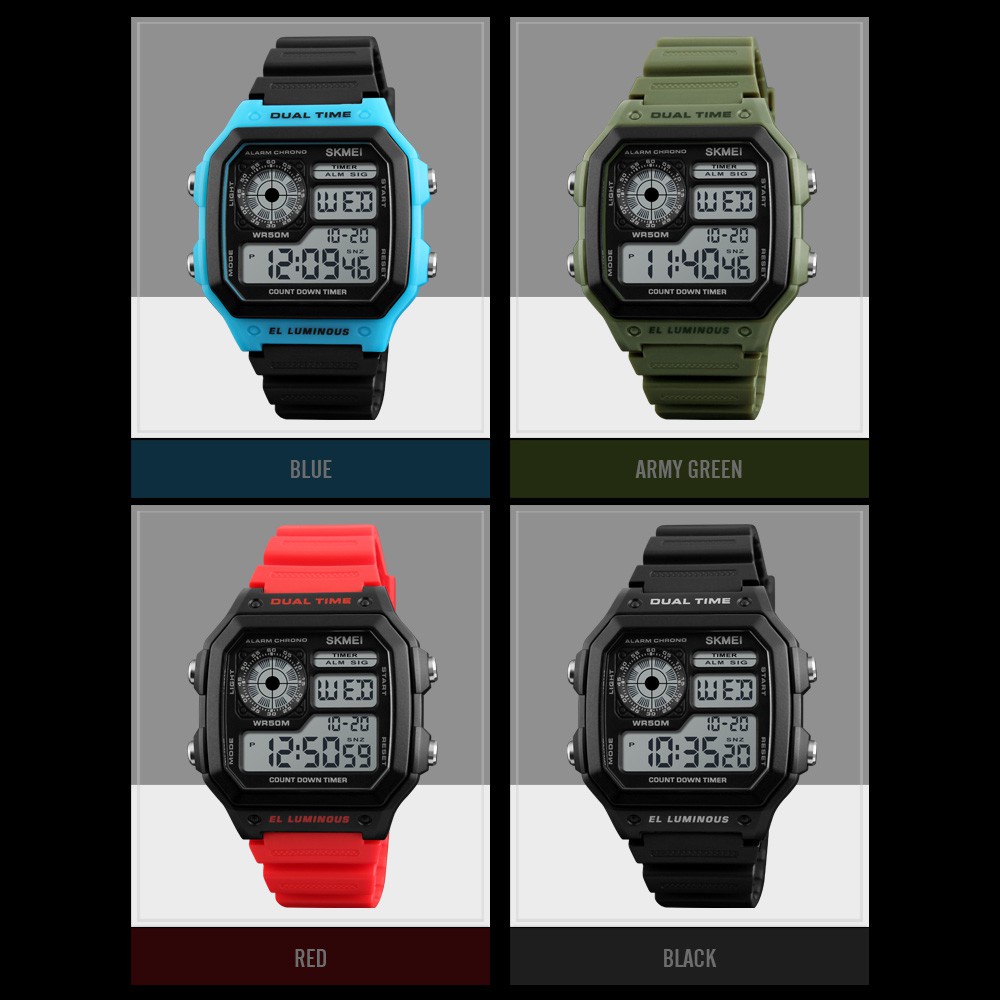 Ready Stock SKMEI 1299 Men Digital Watch Waterproof Wristwatches jam tangan Sport Watches
