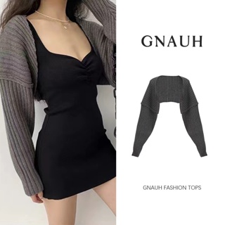 GNAUH Casual Plain Long Sleeve Sweater Knitted Top Cardigan for Women