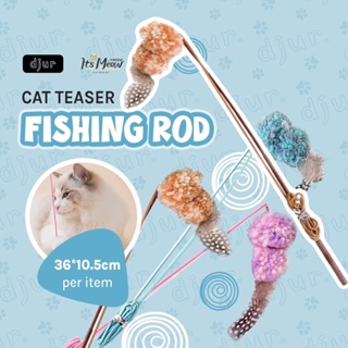 IT'S MEOW MEOW  Cat Teaser Elastic Cat Fishing Rod Interactive Cat Toy Sticks