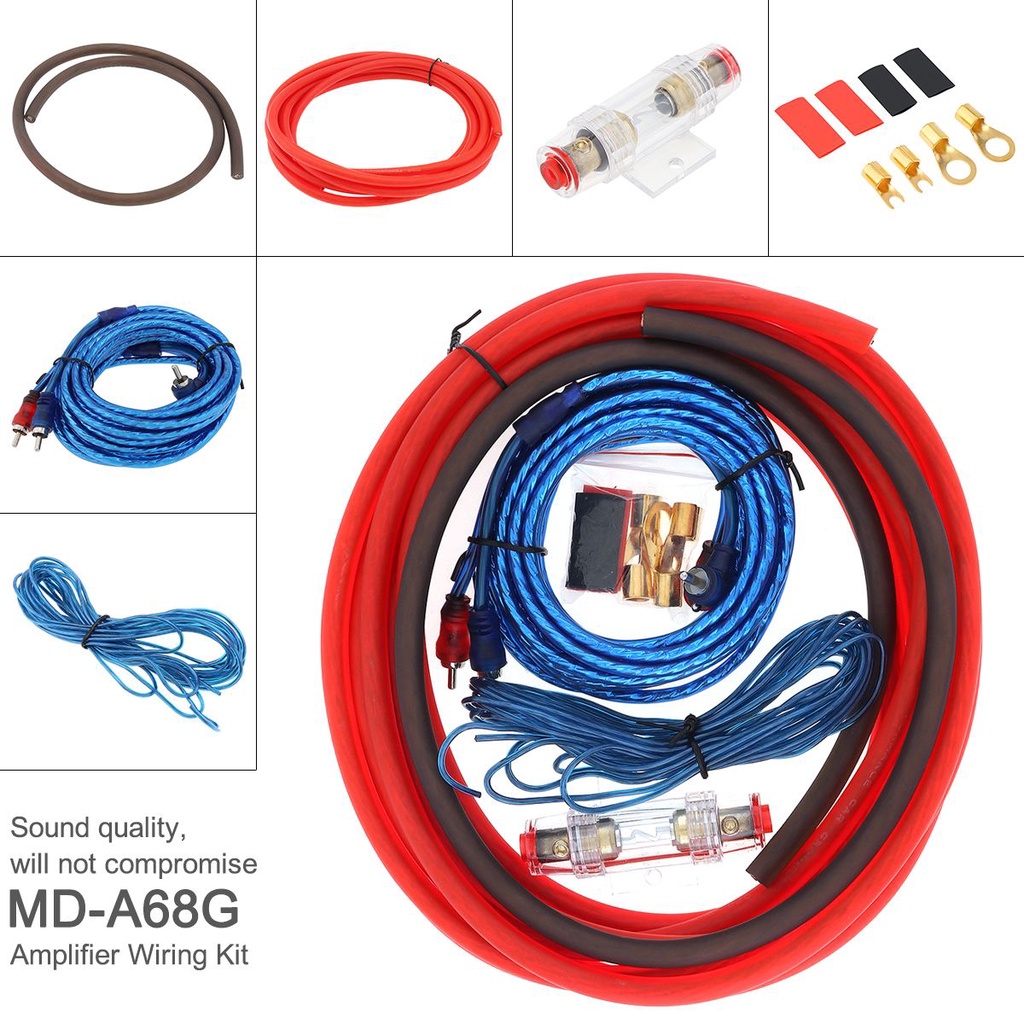 4 Gauge Amp Kit Amplifier Install Wiring Complete 4Ga Wire Car Audio Power Cable Shopee