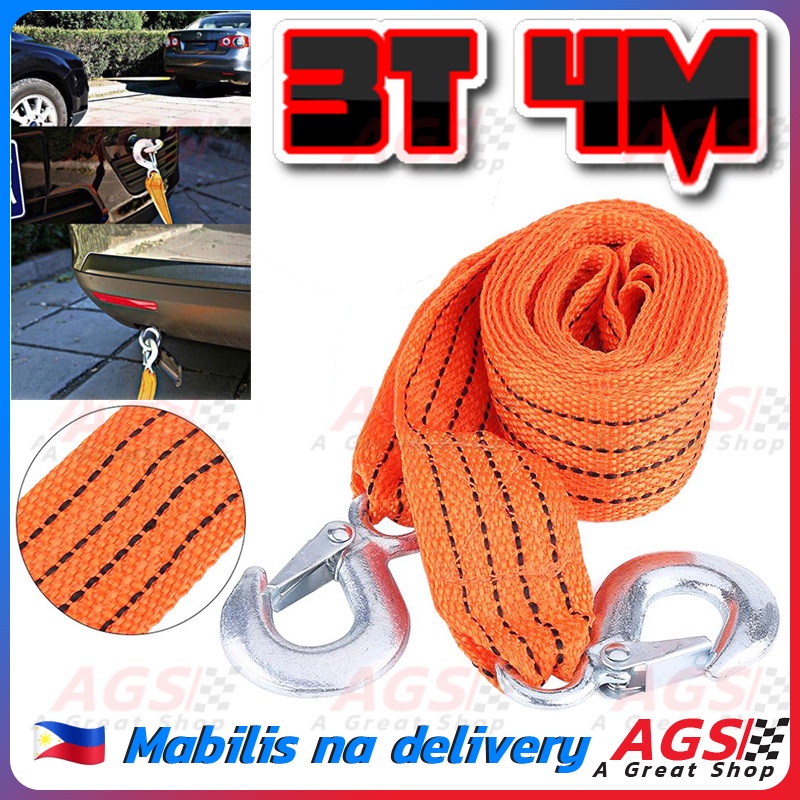 Heavyduty vehicle traction rope 4m/3000kg nylon double flat rope
