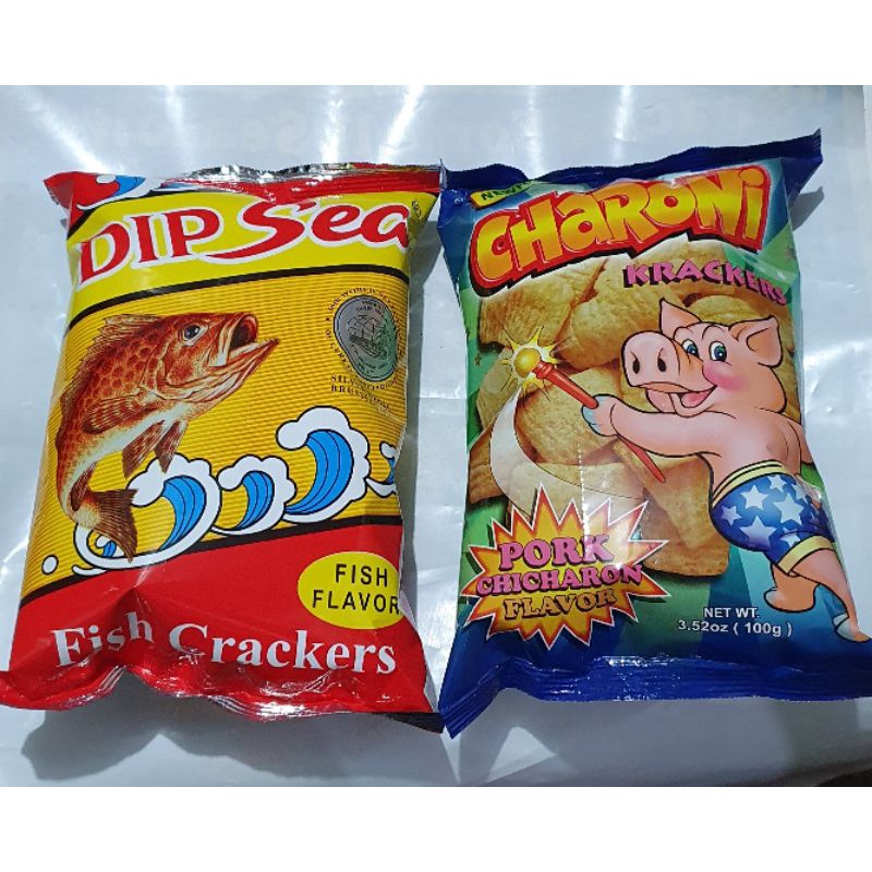 DIPSEA Fish Crackers & Charoni Krackers(Pork Chicharon) 100g Set Shopee Philippines