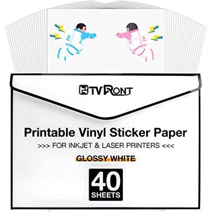 HTVRONT 40 pcs 8.5"x11"Printable Vinyl for Inkjet Printer Laser Printer ...