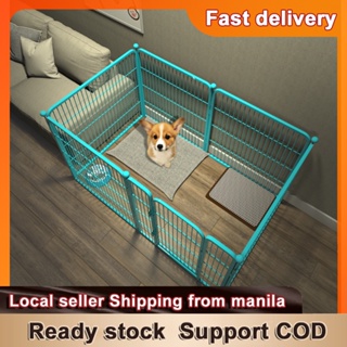 Pet Fence Adjustable Dog Cage Dog Fences Dog Playpen Size 60x60cm x 6 pcs (Blue/Pink) Dog Kennel Pet