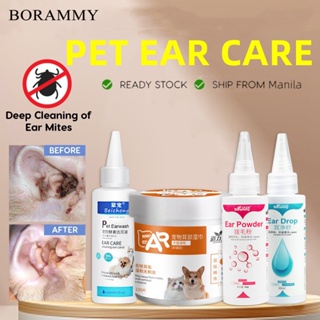 BORAMMY Cat Dog Mites Odor Removal Ear Drops Infection Solution Treatment Cleaner