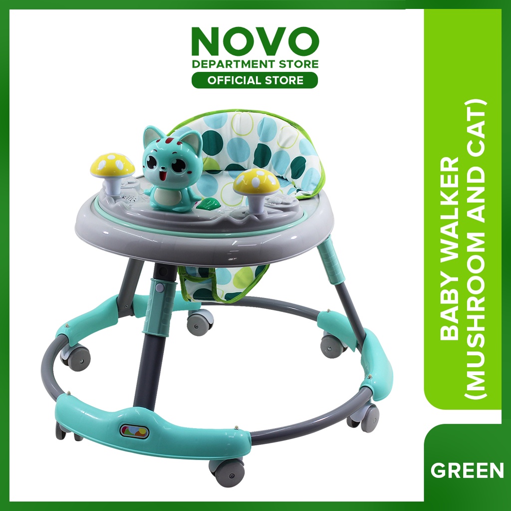 Novo Baby Walker with Mushroom and Cat Design For Baby Boy and Baby Girl First Steps Safety