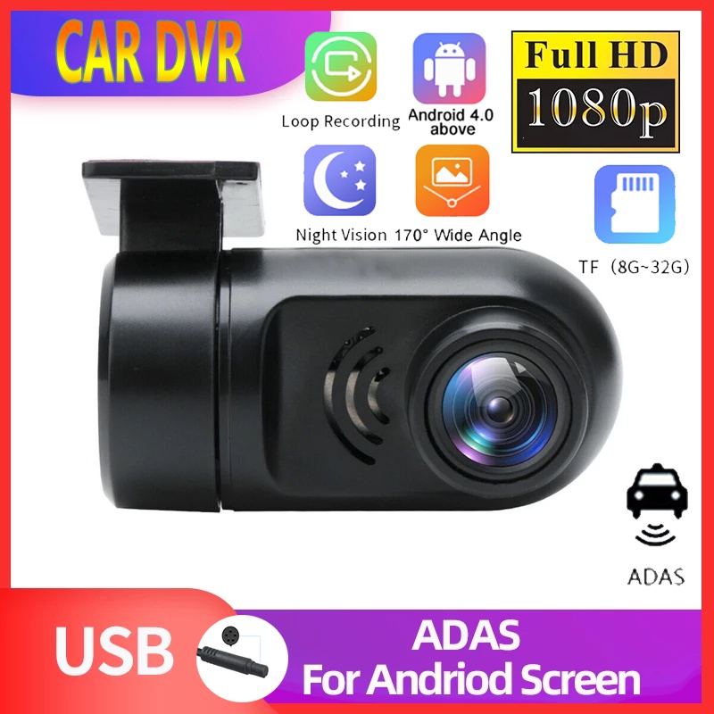 1080P HD Car DVR USB Dash Cam ADAS for Android Vehicle Video Recorder