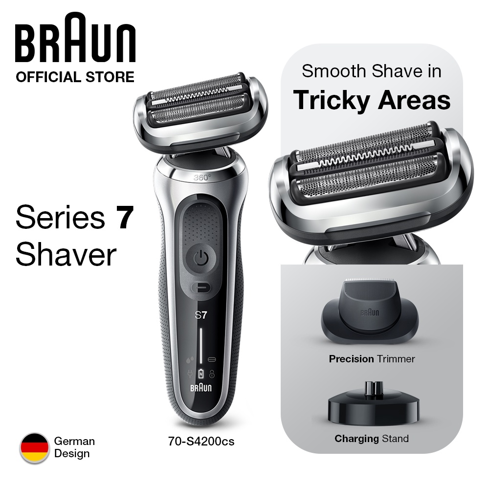 Braun Series 7 70S4200cs Wet & Dry shaver with charging stand and 1