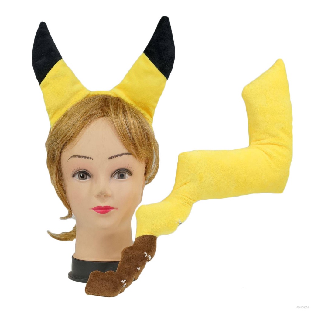 BH4 Pokemon Pikachu Headband and Plush Tails Gift For Kids HB4 | Shopee ...