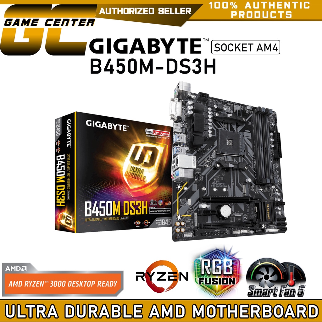Gigabyte B450M DS3H Ultra Durable Gaming Motherboard ( Socket AM4 AMD