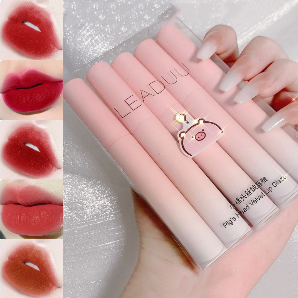 5pcs/set Lip Tint Set Waterproof Lipstick Set Matte Lipgloss Tint Set