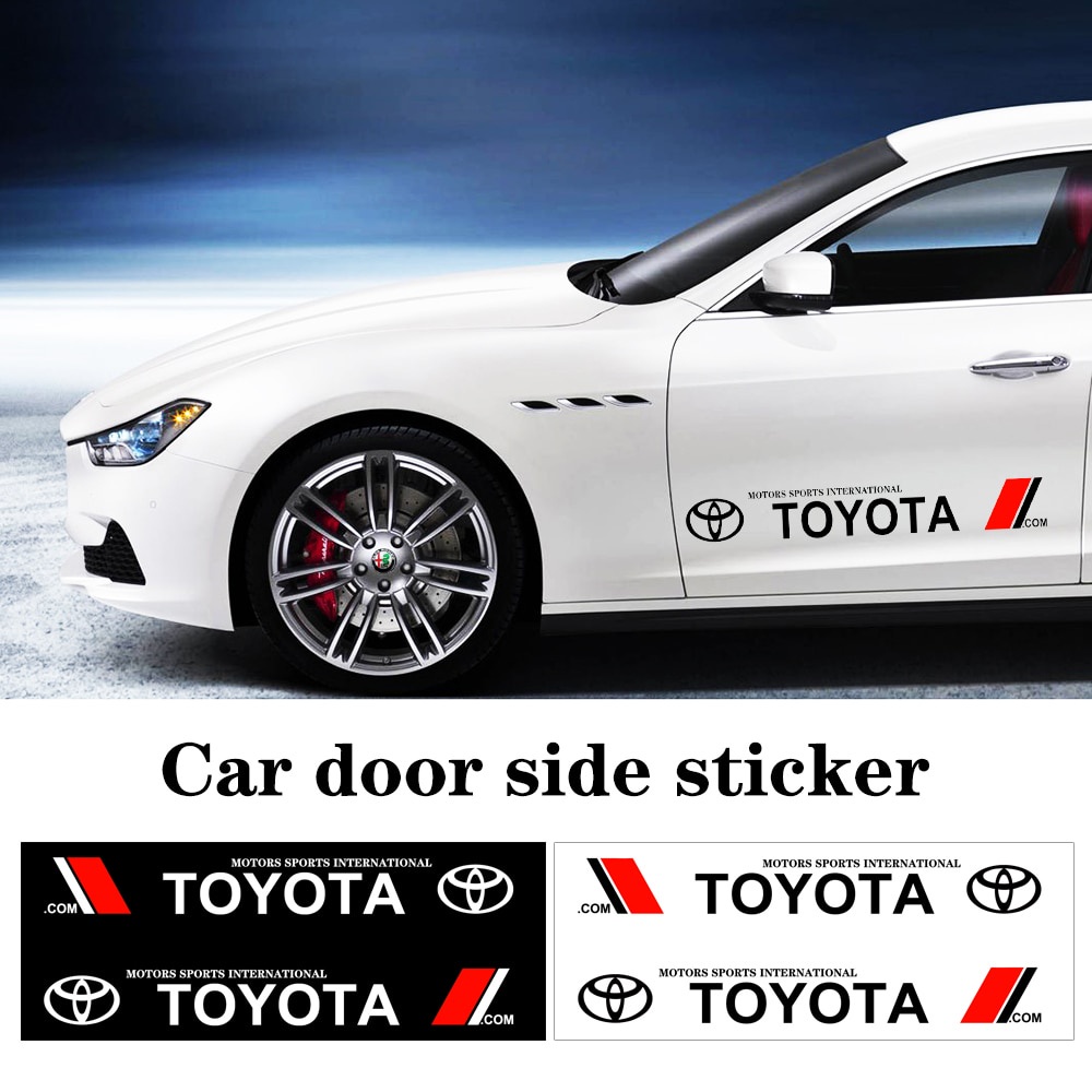 2pcs Car Logo Side Door Sticker For Toyota Vios Rush Fortuner Yaris ...