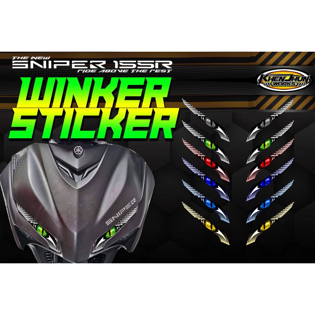 Sniper 155 winker style sticker / waterproof / weatherproof Angry