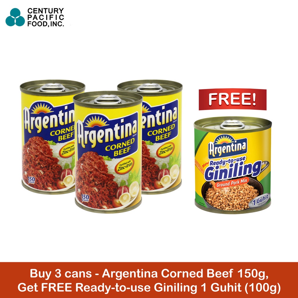 Hotargentina Corned Beef 150g Pack Of 3 + Argentina Ready-to-use 