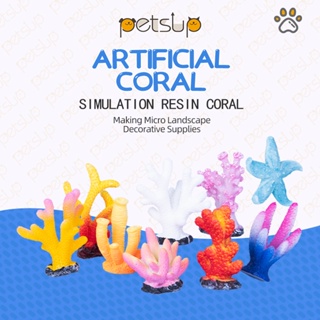 Artificial Coral Aquarium Decoration Fish Tank Landscaping Multi-Color Coral Starfish Ornaments