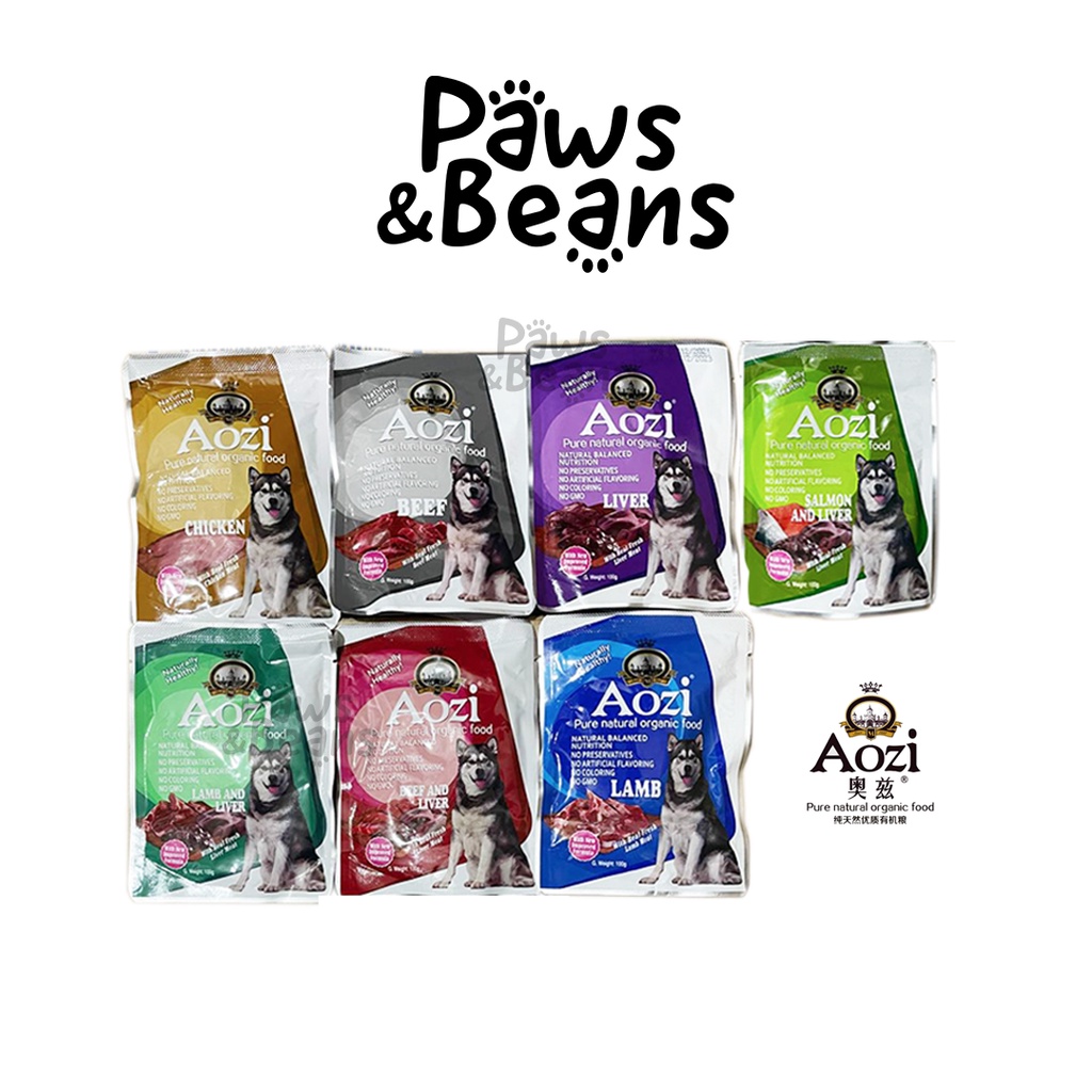 Aozi Wet Food For Dogs 100g NEW FORMULA! Aozi Organic Dog Food in Pouch