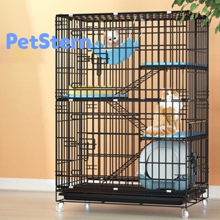 PetStern Cats Cage 4 Layer Kulungan Ng Pusa Collapsible Large Space Pet Dog Rabbit Cage With Wheel