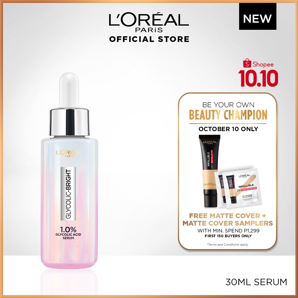 LOreal Paris Glycolic Bright Instant Glowing Face Serum 15ml/30ml