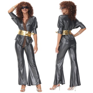 New Costume Retro Female 70s Hip-Hop Disco Halloween Cosplay Coscos YVZY QIW8