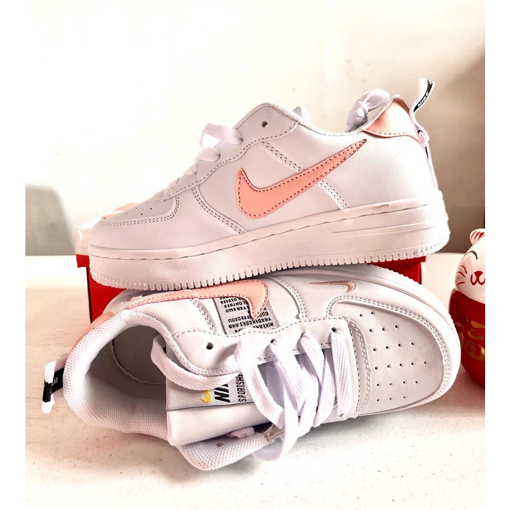 Unisex Kids Shoes Safe and Comfortable Fashion Air Force 1 Lace-Up Low Top Rubber Sneakers