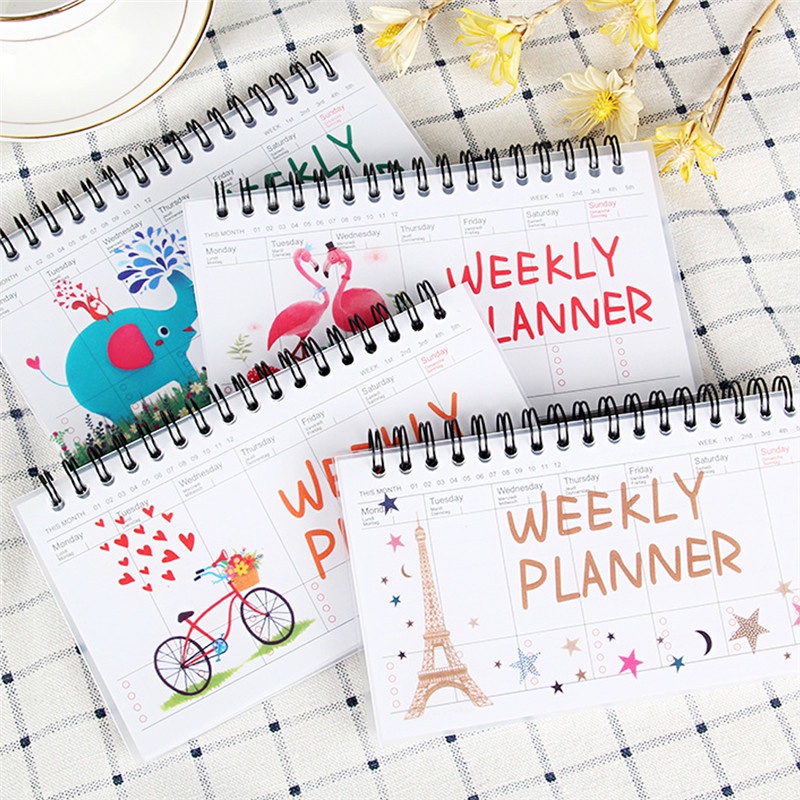 Notebook Portable Agenda A6 Diary Journal Weekly Monthly Planner School