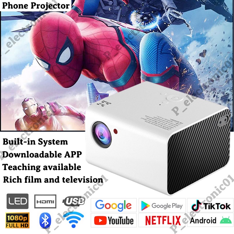 Projector For Phone T10 Android WIFI HD Portable Micro Mini Home LED Projector 1080P APP Download #4