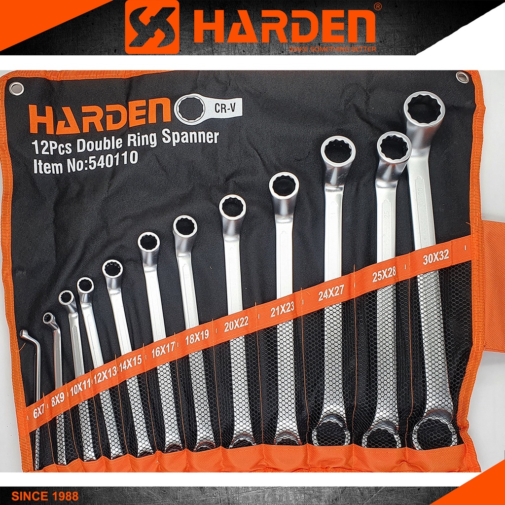 Harden 540110 12Pcs Double Ring Spanner Set (Professional)