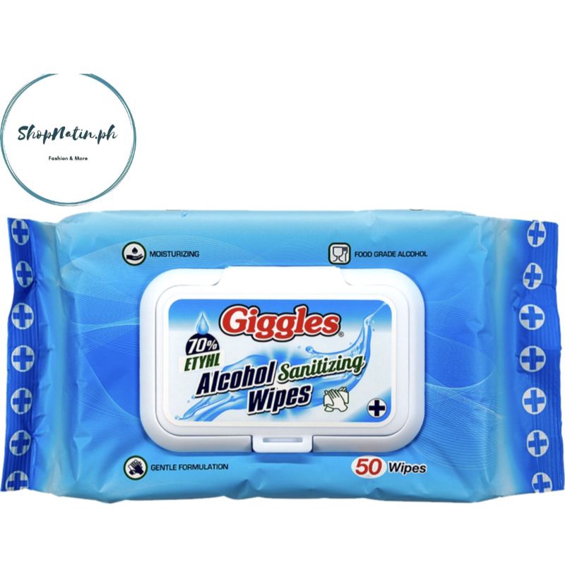 Giggles 70 Ethyl Alcohol Sanitizing Wipes 50s Multipurpose Wipes