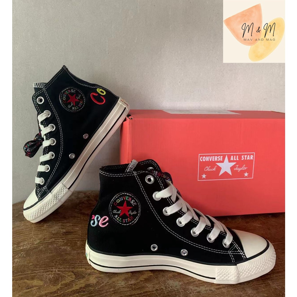 NO BOX, BLACK PRIDE CONVERSE CHUCK TAYLOR ALL STAR HightTo OEM Sneakers  Unisex-Double-Laced-Rainbow | Shopee Philippines