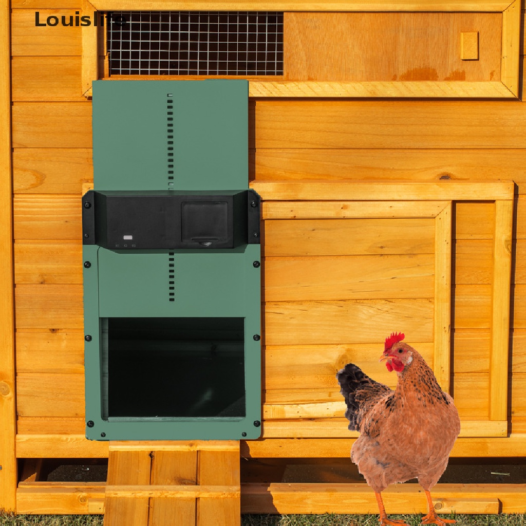 LLPH Automatic Chicken Coop Door Light Sense Door Opener Poultry Garden Chicken Duck Door Opener Chicken House Pet Door LLP