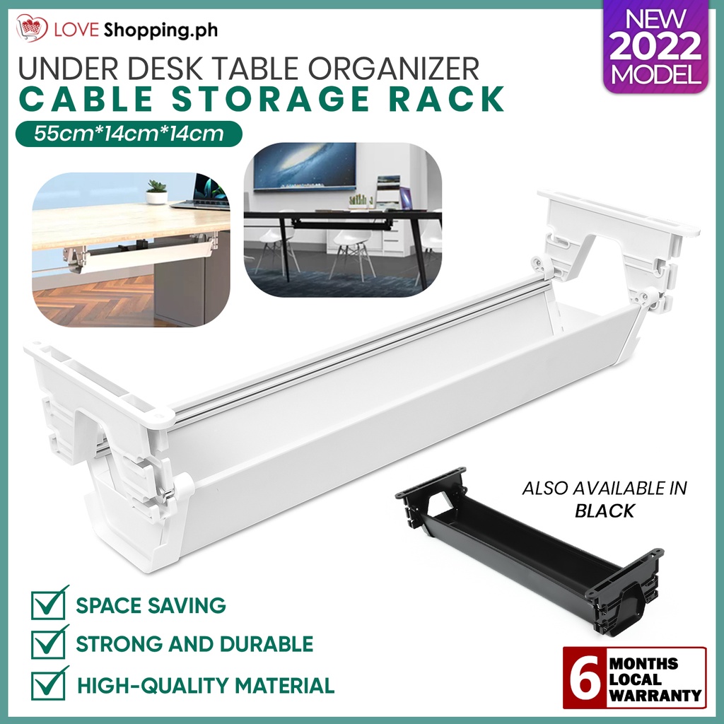 55CM Under Desk Cable Rack Storage Under Table Cable Wire Organizer ...