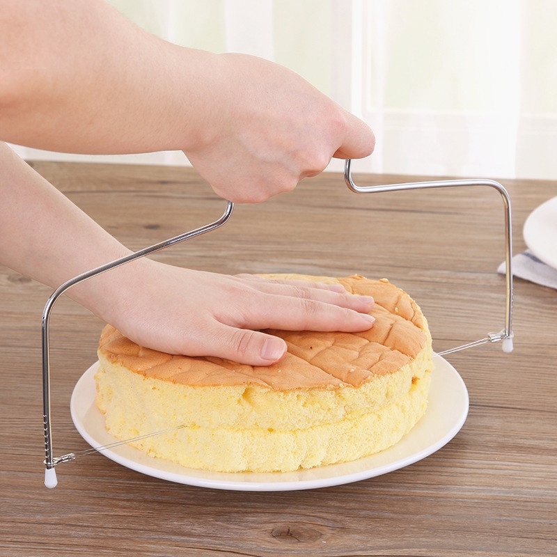 △Stainless Steel Adjustable 2-Wire Dual-Layers Cake Cutter Slicer Cake Cutting Machine Biscuit Cutt