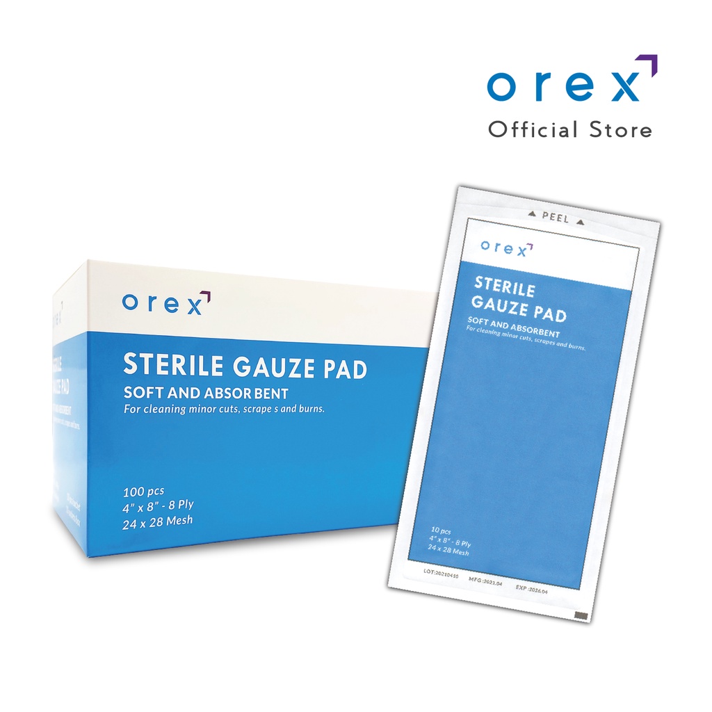 OREX Sterile Gauze Pad / Gauze Swab / Gauze Sponge 4x8 100 pcs