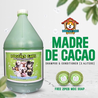 Madre de Cacao Shampoo & Conditioner with Guava Extract - Baby Powder Scent 1 Gallon Green FREE SOAP