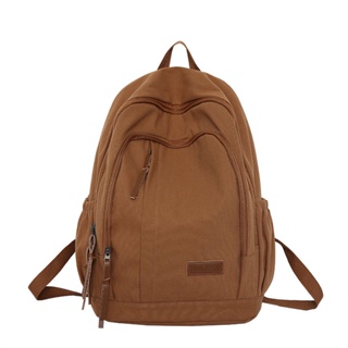 Schoolbag male college student Japanese simple ins tide brand retro canvas backpack female high scho #7