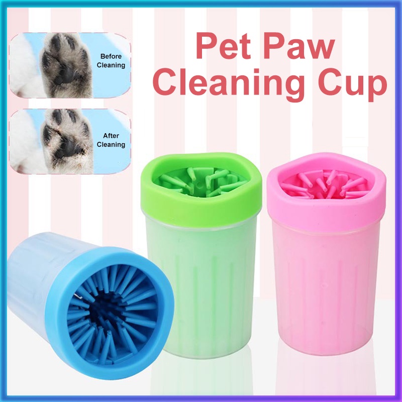 (hot)∋Pet New Land .Pet Paw Cleaner Pet Foot Cleaning Cup Portable Outdoor Manual Quick Dog Foot W
